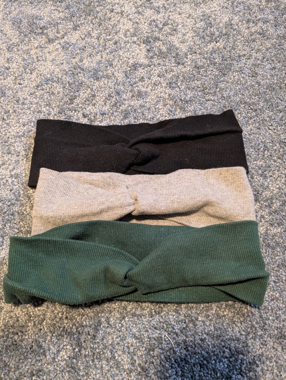 Ribbed Knot Headbands - Black, Gray, Green